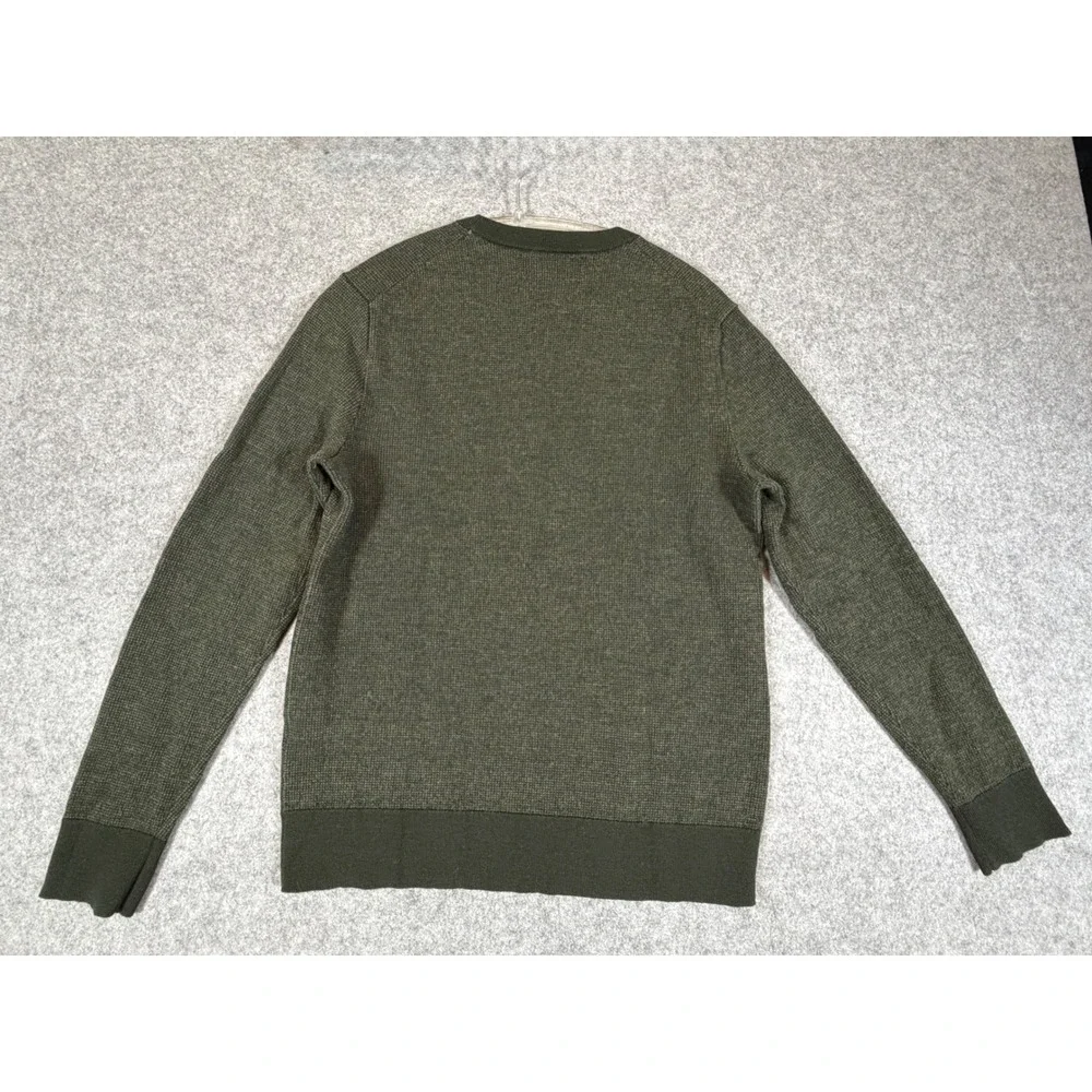 Banana Republic Sweater Mens Medium Green Excellent Merino Birdseye Pullover